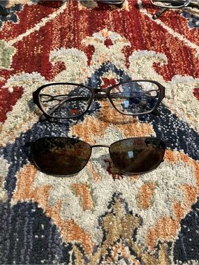 Easy Clip Eyeglasses Frames With Sunglasses Attachment Unisex